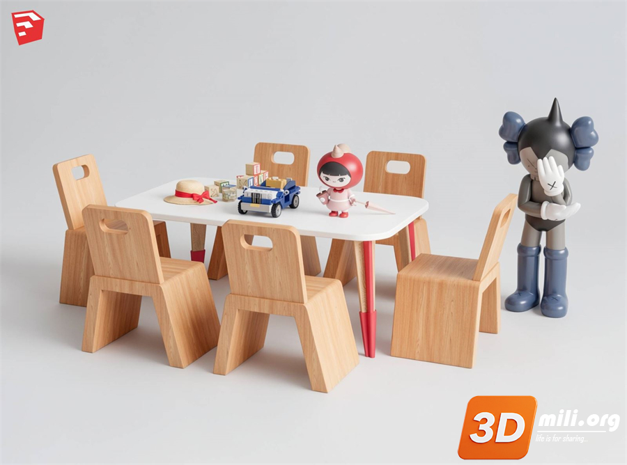 Kid's table and chairs Skp Files 